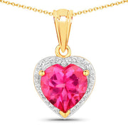 Bids.com 4.74 Carat Genuine Pink Topaz and White Topaz .925 Sterling Silver Pendant Pendants