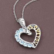 Bids.com 0.84 Carat Genuine Swiss Blue Topaz .925 Sterling Silver Pendant Pendants