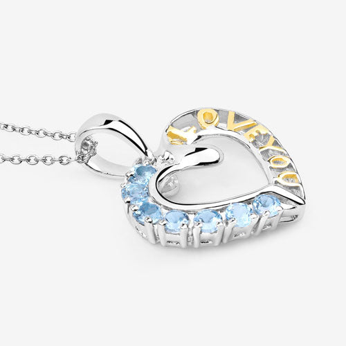 Bids.com 0.84 Carat Genuine Swiss Blue Topaz .925 Sterling Silver Pendant Pendants