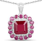 Bids.com 8.48 Carat Glass Filled Ruby and White Topaz .925 Sterling Silver Pendant Pendants