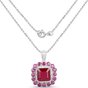 Bids.com 8.48 Carat Glass Filled Ruby and White Topaz .925 Sterling Silver Pendant Pendants