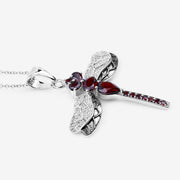 Bids.com 2.29 Carat Genuine Garnet and White Topaz .925 Sterling Silver Pendant Pendants