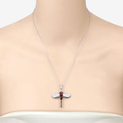 Bids.com 2.29 Carat Genuine Garnet and White Topaz .925 Sterling Silver Pendant Pendants