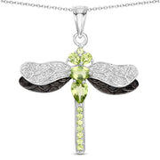 Bids.com 1.98 Carat Genuine Peridot and White Topaz .925 Sterling Silver Pendant Pendants