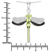 Bids.com 1.98 Carat Genuine Peridot and White Topaz .925 Sterling Silver Pendant Pendants