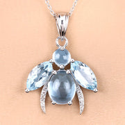 Bids.com 9.06 Carat Genuine Blue Topaz and White Topaz .925 Sterling Silver Pendant Pendants