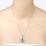 Bids.com 9.06 Carat Genuine Blue Topaz and White Topaz .925 Sterling Silver Pendant Pendants