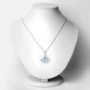 Bids.com 9.06 Carat Genuine Blue Topaz and White Topaz .925 Sterling Silver Pendant Pendants