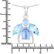Bids.com 9.06 Carat Genuine Blue Topaz and White Topaz .925 Sterling Silver Pendant Pendants