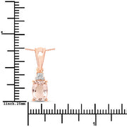 Bids.com 1.12 Carat Genuine Morganite and White Topaz .925 Sterling Silver Pendant Pendants