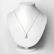 Bids.com 0.76 Carat Genuine Aquamarine and White Diamond 14K Yellow Gold Pendant Pendants