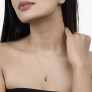 Bids.com 0.40 Carat Genuine Blue Sapphire and White Diamond 14K Yellow Gold Pendant Pendants