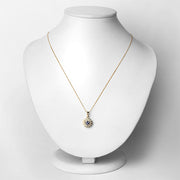 Bids.com 0.31 Carat Genuine Tanzanite and White Diamond 14K Yellow Gold Pendant Pendants