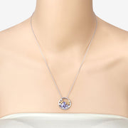 Bids.com 1.33 Carat Genuine Tanzanite and White Topaz .925 Sterling Silver Pendant Pendants
