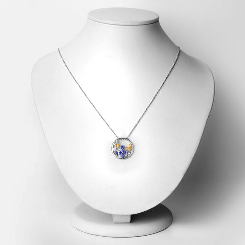 Bids.com 1.33 Carat Genuine Tanzanite and White Topaz .925 Sterling Silver Pendant Pendants