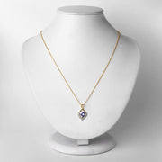 Bids.com 0.96 Carat Genuine Tanzanite and White Topaz .925 Sterling Silver Pendant Pendants