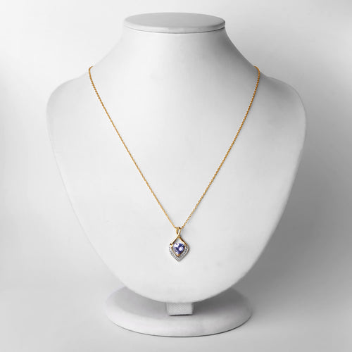 Bids.com 0.96 Carat Genuine Tanzanite and White Topaz .925 Sterling Silver Pendant Pendants