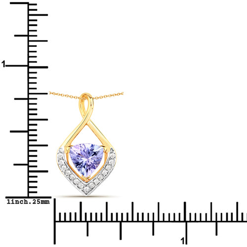 Bids.com 0.96 Carat Genuine Tanzanite and White Topaz .925 Sterling Silver Pendant Pendants