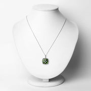 Bids.com 3.25 Carat Genuine Chrome Diopside and White Zircon .925 Sterling Silver Pendant Pendants