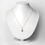Bids.com 1.27 Carat Genuine Green Tourmaline and White Diamond 14K Yellow Gold Pendant Pendants