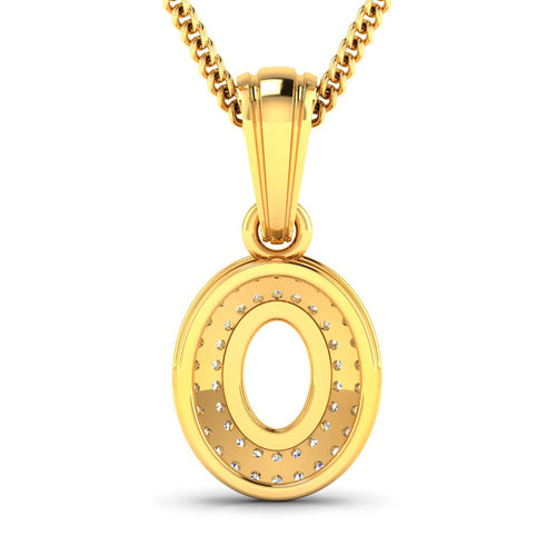 Bids.com 0.17 Carat Genuine White Diamond 14K Yellow Gold Semi Mount Pendant - holds 7x5mm Oval Gemstone Pendants