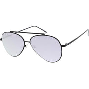 zeroUV Retro Modern Mirrored Flat Lens Metal Aviator Sunglasses A318 Sunglasses