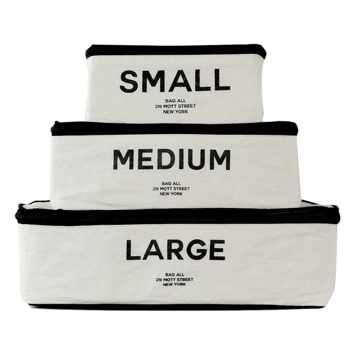 Bag-All - Cotton Packing Cubes, Print, 3-Pack Cream