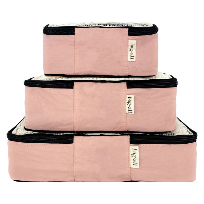 Bag-All - Cotton Packing Cubes, 3-Pack Pink/Blush