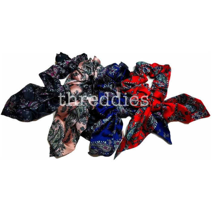 Threddies Paisley Scrunchies With Tails // Clearance