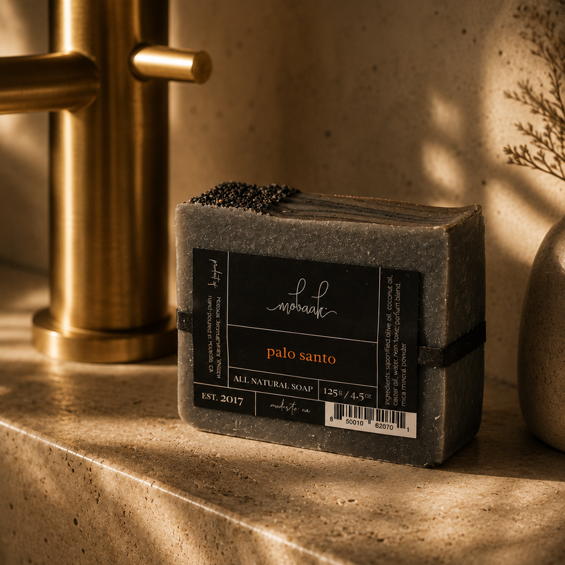 Mobaak Aromatherapy Shoppe Palo Santo All Natural Soap Natural Bar Soap Dark Olive Green