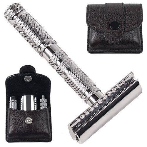 Parker Parker A1R 4-Piece Travel Safety Razor And Leather Case Safety Razor