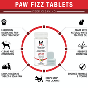 Warren London Deep Cleaning Paw Fizz Tablets - Soothes Itchy, Irritated Paws Spa Product