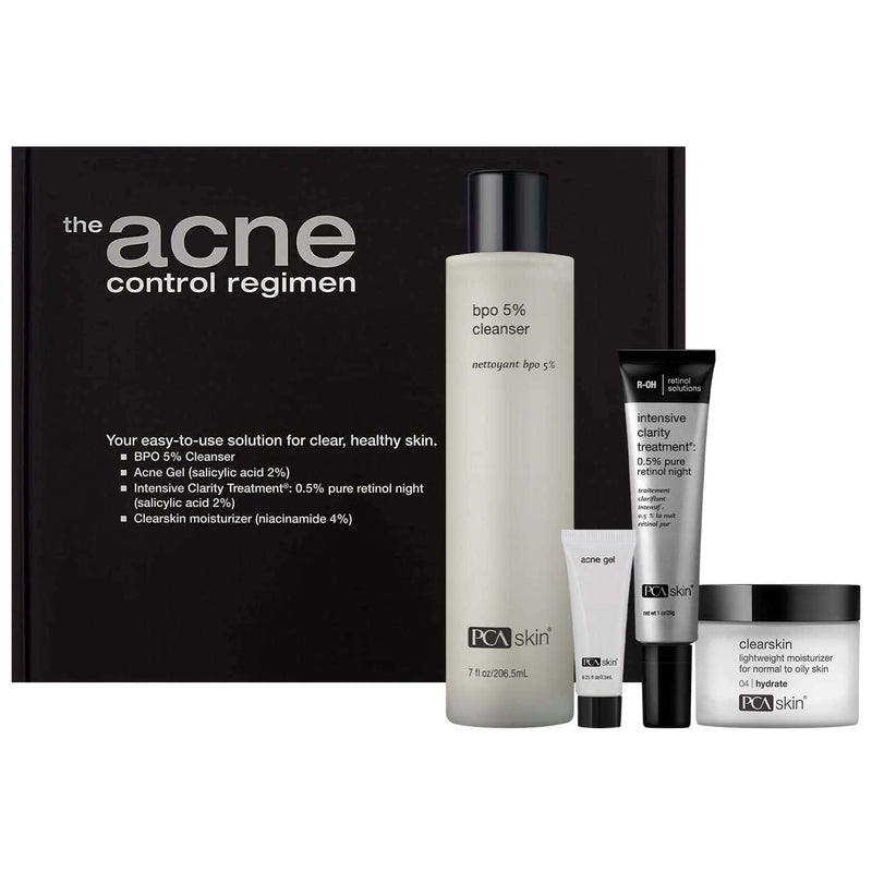 Nava Beauty PCA Skin The Acne Control Regimen: Acne Gel Trial, BPO 5% Cleanser, Intensive Clarity Treatment, Clearskin Serums, Booster-Serum, Oils &amp; Concentrates Black Default Title