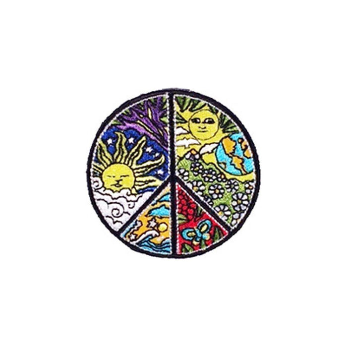 Threddies Peace Sign Patch With Sun, Flowers And Waves