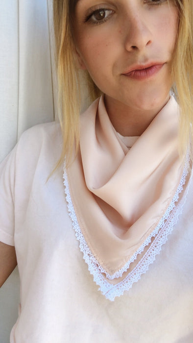 Peach Silk Face Bandana - The Penelope Bandana (Free Shipping Included on all Merritt Accessories Too)