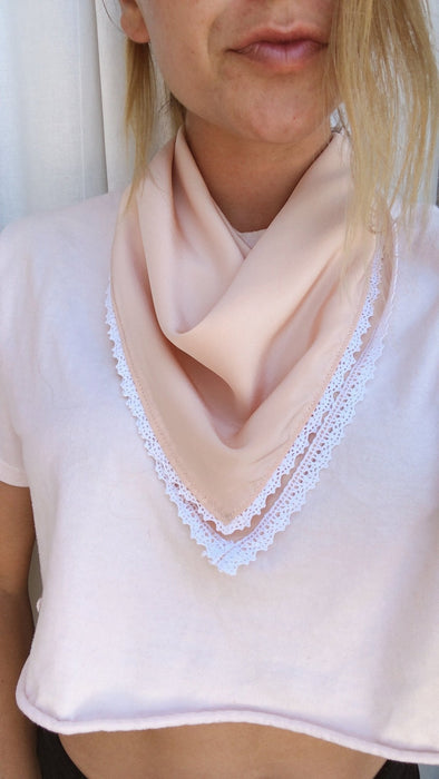 Peach Silk Face Bandana - The Penelope Bandana (Free Shipping Included on all Merritt Accessories Too)