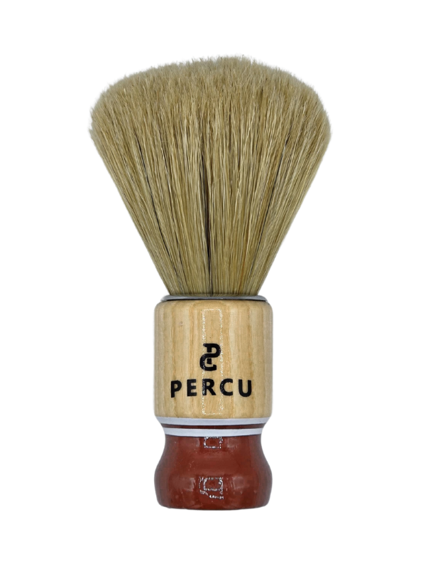 Vip Barber Supply Percu Shaving Brush Assorted Finishes Shaving Brush White Smoke Brown Wood #PC-1071-BR