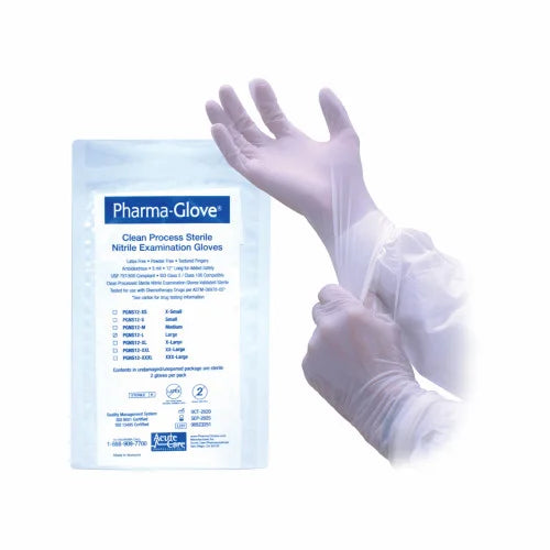 Pharma Glove Pharma Glove Sterile Nitrile Chemo Approved  12In  Cuff White Large 400 Ct Disponsable Gloves