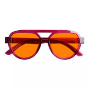 eyekeeper.com Pilot 100% Blue Blocking Glasses Orange Lens Metalless Screwless R2312-B98 Eyeglasses