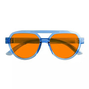 eyekeeper.com Pilot 100% Blue Blocking Glasses Orange Lens Metalless Screwless R2312-B98 Eyeglasses