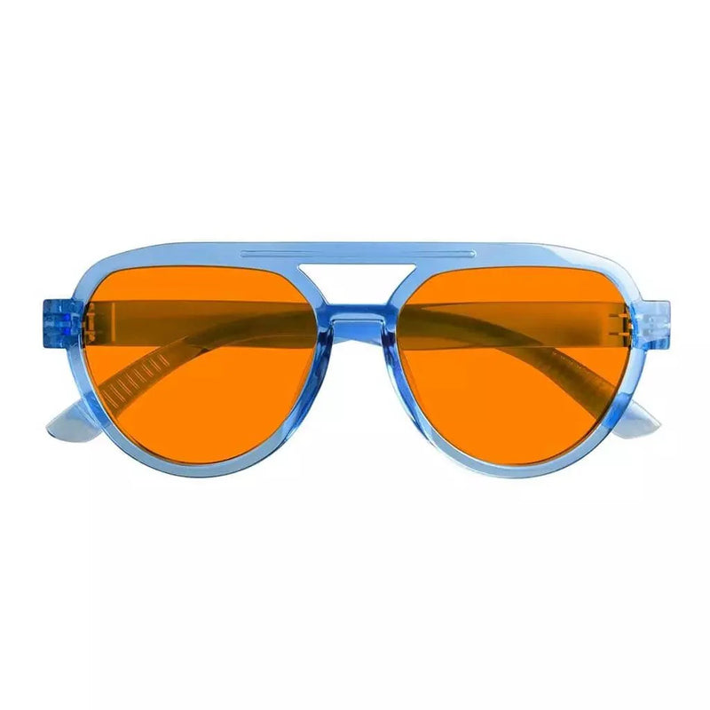 eyekeeper.com Pilot 100% Blue Blocking Glasses Orange Lens Metalless Screwless R2312-B98 Eyeglasses
