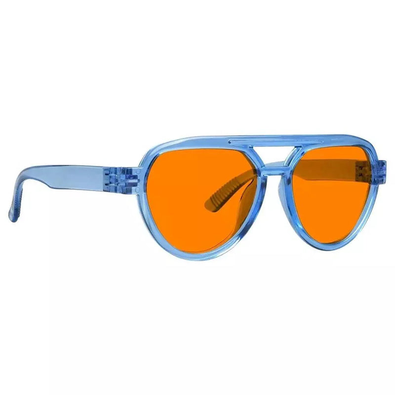 eyekeeper.com Pilot 100% Blue Blocking Glasses Orange Lens Metalless Screwless R2312-B98 Eyeglasses