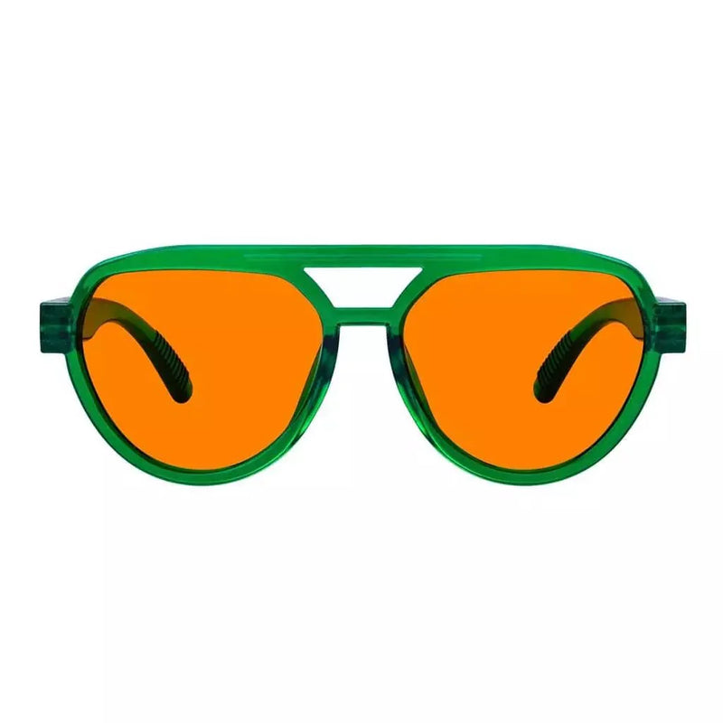 eyekeeper.com Pilot 100% Blue Blocking Glasses Orange Lens Metalless Screwless R2312-B98 Eyeglasses