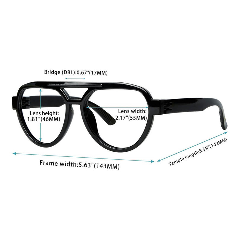 eyekeeper.com Pilot 30% Blue Light Blocking Metalless Screwless Glasses R2312-B15 Eyeglasses