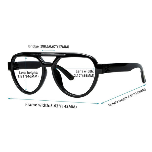 eyekeeper.com Pilot 30% Blue Light Blocking Metalless Screwless Glasses R2312-B15 Eyeglasses