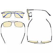 eyekeeper.com Pilot Memory Metal Blue Light Blocking Reading Glasses TMCG1705 Eyeglasses