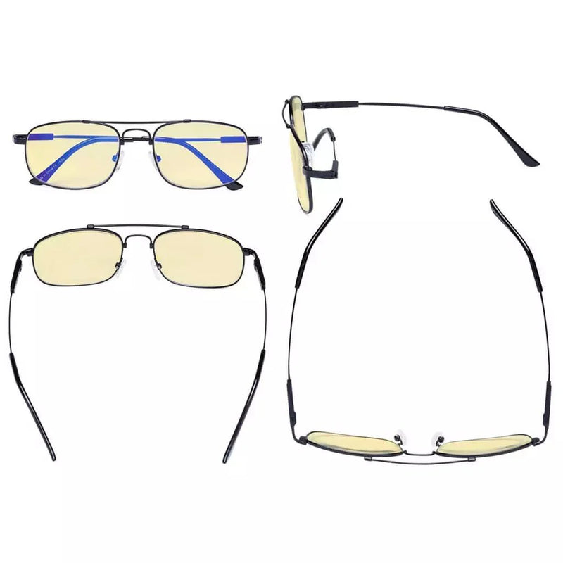 eyekeeper.com Pilot Memory Metal Blue Light Blocking Reading Glasses TMCG1705 Eyeglasses