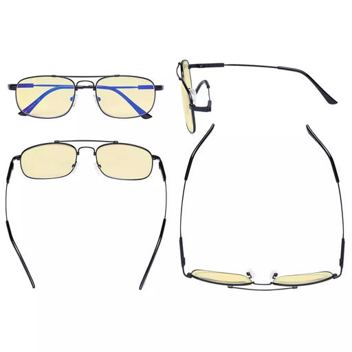 eyekeeper.com Pilot Memory Metal Blue Light Blocking Reading Glasses TMCG1705 Eyeglasses