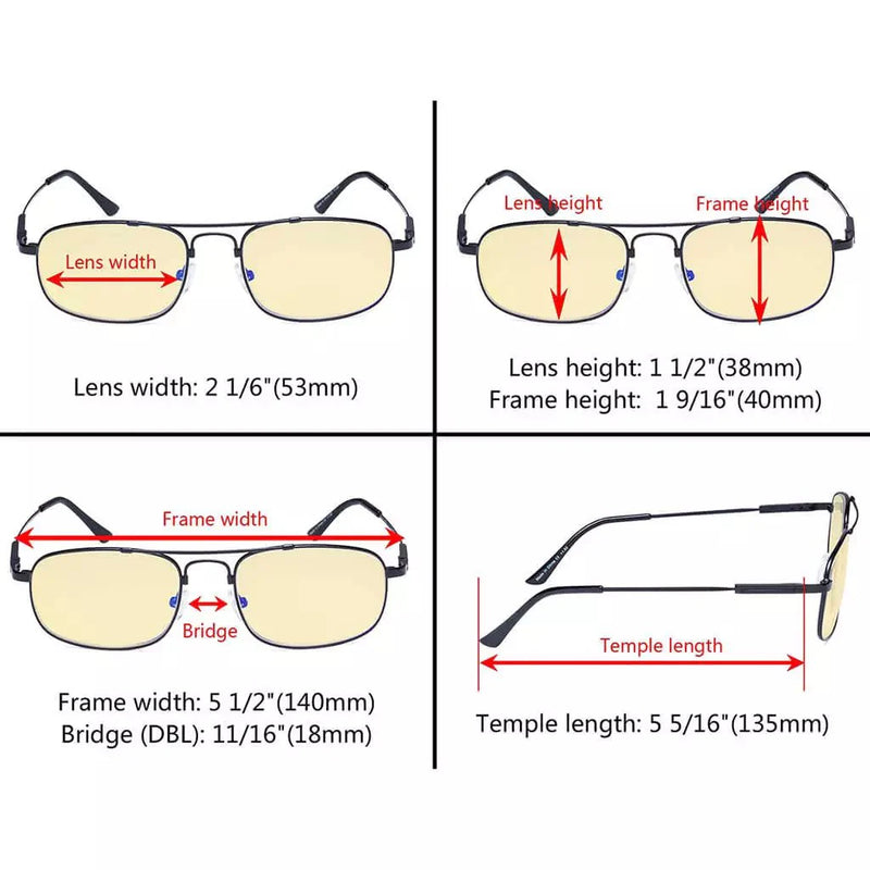 eyekeeper.com Pilot Memory Metal Blue Light Blocking Reading Glasses TMCG1705 Eyeglasses