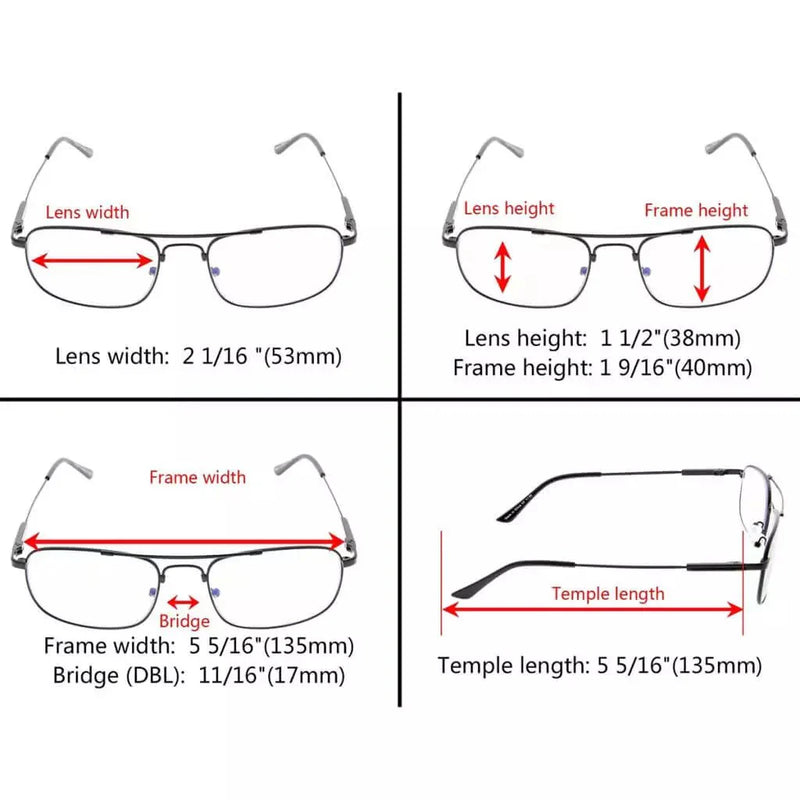 eyekeeper.com Pilot Readers Classic Progressive Multifocus Reading Glasses M1705 Eyeglasses